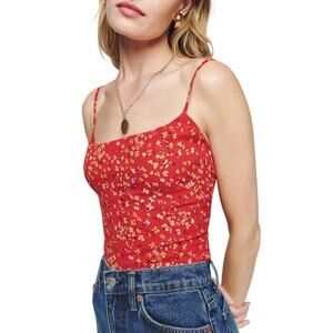 Reformation Floral Red Harley Cami Size 2